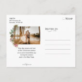 Winter Krans & Zalig Kerstmis Typografie 2-foto Feestdagenkaart (Achterkant)