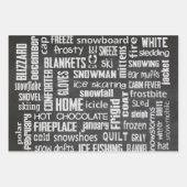 Winter Krijtbord Collage Inpakpapier Vel (Voorkant)