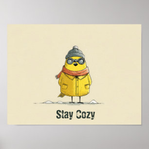 Winter Kuiken – Knuffelige Gezellige Dieren Kunst Poster