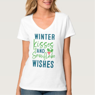 Winter Kussen En Sneeuwvlok Wensen-51963 T-Shirt
