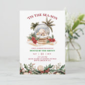 Winter Kust Kerstfeest Kaart (Staand voorkant)