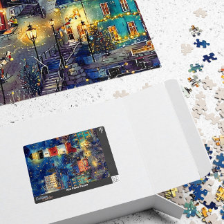 Winter kustdorp stad aan zee 1014 stukken legpuzzel