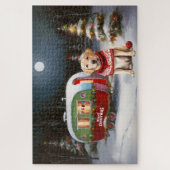 Winter Labrador Caravan Kerst Avontuur Legpuzzel (Verticaal)