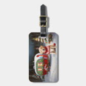 Winter Labrador Caravan Kerstavontuur Bagagelabel (Voorkant verticaal)