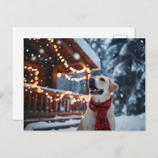 Winter Labrador Christmas Kaart (Voorkant / Achterkant)