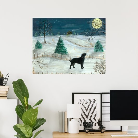 Winter Labrador Poster (Thuiskantoor)