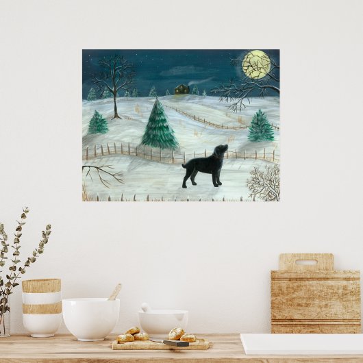 Winter Labrador Poster (Keuken)
