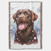 Winter Labrador Retriever Hond Sneeuwvlokken Vakan Deken (Voorkant Verticaal)