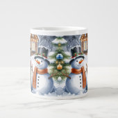 Winter Labrador Retriever Puppy Dog Sneeuwman Grote Koffiekop (Voorkant)