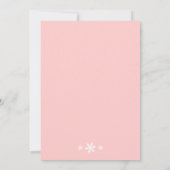 Winter Lace Birthday Party Invitation - lichtroze Kaart (Achterkant)