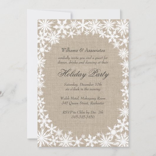 Winter Lace Corporate Holiday Party Uitnodiging (Voorkant)