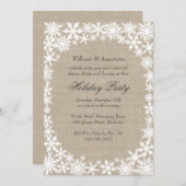 Winter Lace Corporate Holiday Party Uitnodiging (Voorkant / Achterkant)