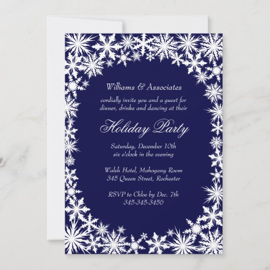 Winter Lace Corporate Holiday Party Uitnodiging (Voorkant)