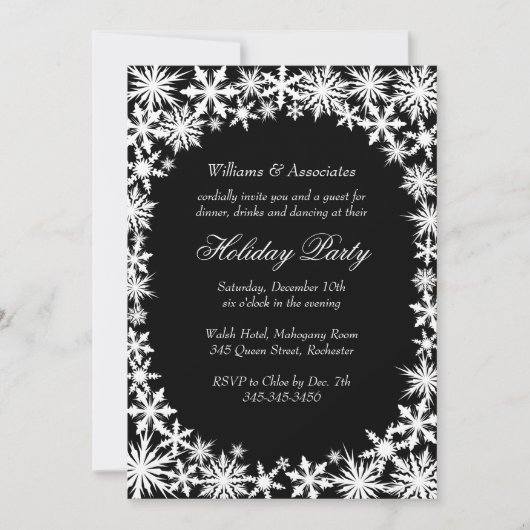 Winter Lace Corporate Holiday Party Uitnodiging (Voorkant)