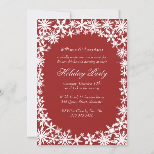 Winter Lace Corporate Holiday Party Uitnodiging (Voorkant)
