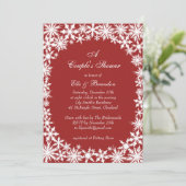 Winter Lace Couple's Shower Invitation Kaart (Staand voorkant)