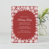 Winter Lace Holiday Party Uitnodiging (Staand voorkant)
