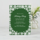 Winter Lace Holiday Party Uitnodiging (Staand voorkant)