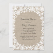 Winter Lace on Burlap Rehearsal Dinner Invitation Kaart (Voorkant)