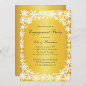 Winter Lace on Gold Engagement Party Kaart (Voorkant / Achterkant)
