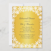 Winter Lace on Gold Rehearsal Dinner Invitation Kaart (Voorkant)
