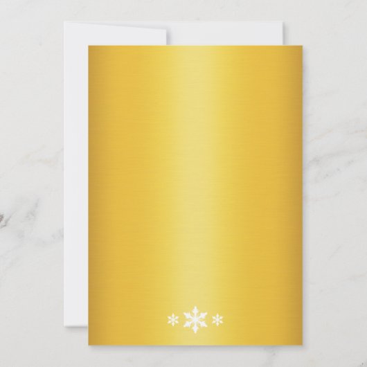 Winter Lace on Gold Rehearsal Dinner Invitation Kaart (Achterkant)
