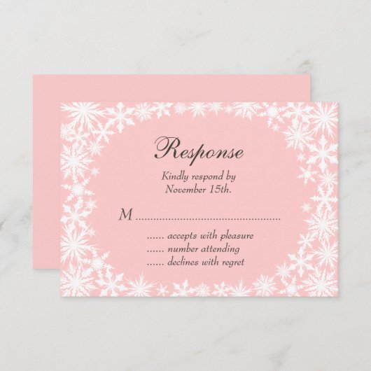 Winter Lace op Blush RSVP (Voorkant / Achterkant)
