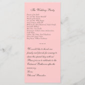 Winter Lace op Blush Wedding Programma Programmakaart (Achterkant)