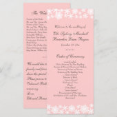 Winter Lace op Blush Wedding Programma Programmakaart (Voorkant / Achterkant)