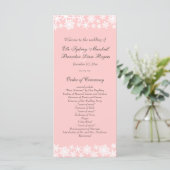 Winter Lace op Blush Wedding Programma Programmakaart (Staand voorkant)
