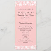 Winter Lace op Blush Wedding Programma Programmakaart (Voorkant)