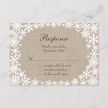 Winter Lace op Burlap RSVP