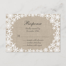 Winter Lace op Burlap RSVP