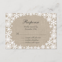 Winter Lace op Burlap RSVP