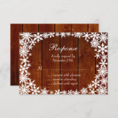 Winter Lace op Dark Wood RSVP (Voorkant / Achterkant)