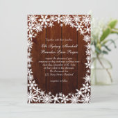 Winter Lace op Dark Wood Weddenschap Kaart (Staand voorkant)