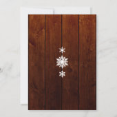 Winter Lace op Dark Wood Weddenschap Kaart (Achterkant)