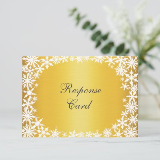 Winter Lace op Gold RSVP (Staand voorkant)