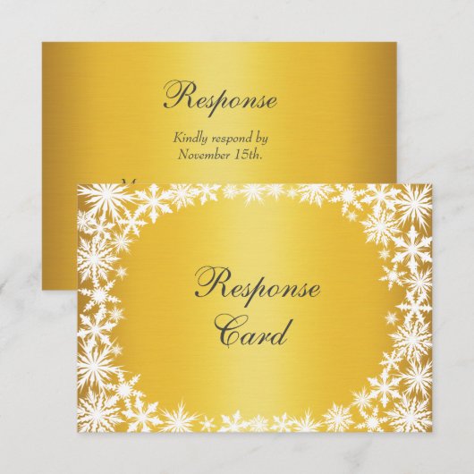 Winter Lace op Gold RSVP (Voorkant / Achterkant)