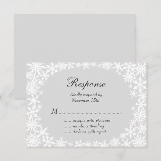 Winter Lace op Gray RSVP (Voorkant / Achterkant)