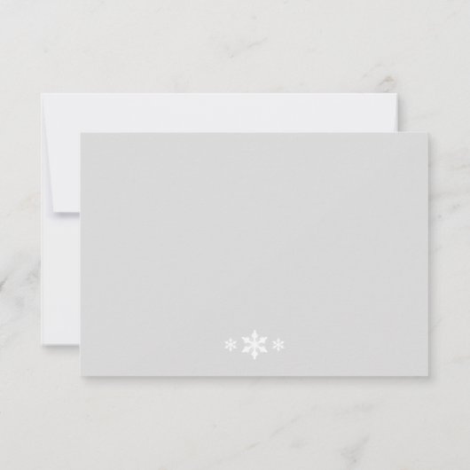 Winter Lace op Gray RSVP Kaartje (Achterkant)