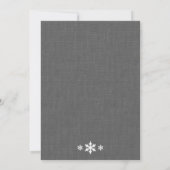 Winter Lace op Grey Linen Rehearsal Dinner Invite Kaart (Achterkant)