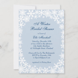Winter Lace op Icy Blue Bridal Shower Kaart