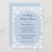 Winter Lace op Icy Blue Bridal Shower Kaart (Voorkant / Achterkant)