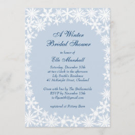 Winter Lace op Icy Blue Bridal Shower Kaart