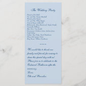 Winter Lace op Icy Blue Wedding Programma Programmakaart (Achterkant)
