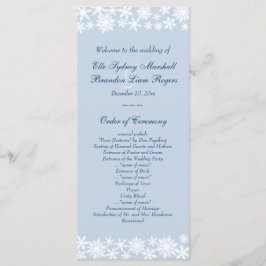 Winter Lace op Icy Blue Wedding Programma Programmakaart