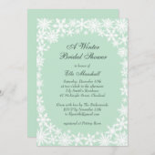 Winter Lace op Mint Bridal Shower Kaart (Voorkant / Achterkant)