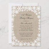 Winter Lace over de uitnodiging tot het Baby showe (Voorkant)