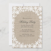 Winter Lace over de uitnodiging van de Burlap Holi (Voorkant)